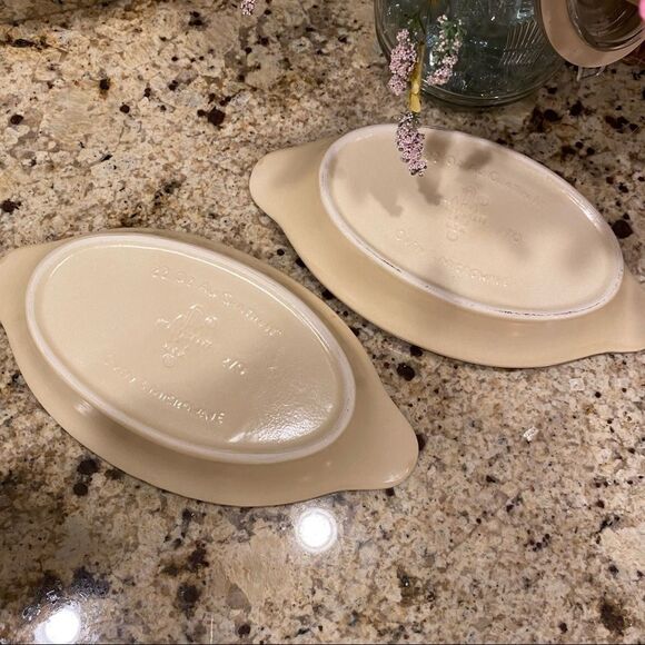 Pfaltzgraff Village Pattern Au Gratin Dish Set 2 Vintage USA 1970’s 11 inch - Picture 6 of 11